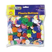 Creativity Street® Plastic Button Assortment, 1 lb, Assorted Colors/Shapes/Sizes Item: CKC6120