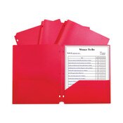 C-Line® Two-Pocket Heavyweight Poly Portfolio Folder, 3-Hole Punch, 11 x 8.5, Red, 25/Box Item: CLI33934BX