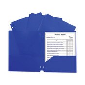 C-Line® Two-Pocket Heavyweight Poly Portfolio Folder, 3-Hole Punch, 11 x 8.5, Blue, 25/Box Item: CLI33935BX