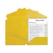 C-Line® Two-Pocket Heavyweight Poly Portfolio Folder, 3-Hole Punch, 11 x 8.5, Yellow, 25/Box Item: CLI33936BX