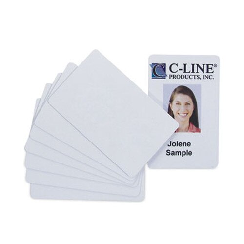 C-Line® PVC ID Badge Card, 3.38 x 2.13, White, 100/Pack Item: CLI89007