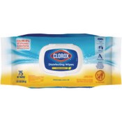Clorox® Disinfecting Wipes, Easy Pull Pack, 1-Ply, 8 x 7, Lemon Scent, White, 75 Towels/Box Item: CLO31404EA
