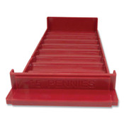 CONTROLTEK® Stackable Plastic Coin Tray, Pennies, 10 Compartments, Stackable, 3.75 x 11.5 x 1.5, Red, 2/Pack Item: CNK560560