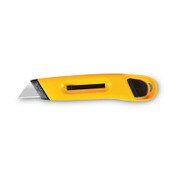 COSCO Plastic Utility Knife with Retractable Blade and Snap Closure, 6" Plastic Handle, Yellow Item: COS091467