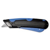 COSCO Easycut Cutter Knife w/Self-Retracting Safety-Tipped Blade, 6" Plastic Handle, Black/Blue Item: COS091508