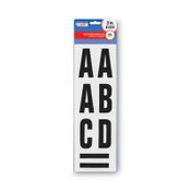 COSCO Letters, Numbers and Symbols, Self Adhesive, Black, 3"h, 64 Characters Item: COS098132