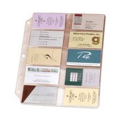 Cardinal® Business Card Refill Pages, For 2 x 3.5 Cards, Clear, 20 Cards/Sheet, 10 Sheets/Pack Item: CRD7856000