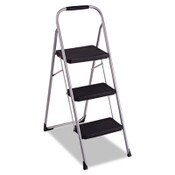 Cosco® 3-Step Big Step Folding Stool, 200 lb Capacity, 17.75 x 28 x 45.63, Light Gray Item: CSC11408PBL1E
