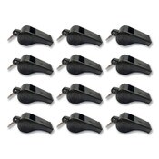 Champion Sports Sports Whistle, Medium Weight, Plastic, Black, Dozen Item: CSI601