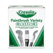 Crayola® Large Variety Paint Brush Classpack, Natural; Nylon Bristles, Flat; Round Profiles, 36/Set Item: CYO050036