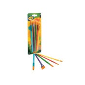 Crayola® Arts and Craft Brush Set, Assorted Sizes, Natural Hair, Angled, Flat, Round, 5/Set Item: CYO053506
