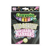 Crayola® Bold and Bright Washable Markers, Broad Bullet Tip, Assorted Colors, 10/Box Item: CYO587735