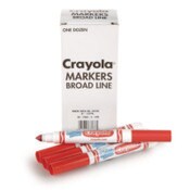 Crayola® Broad Line Washable Markers, Broad Bullet Tip, Red, 12/Box Item: CYO587800038