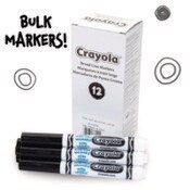Crayola® Broad Line Washable Markers, Broad Bullet Tip, Black, 12/Box Item: CYO587800051