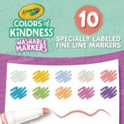 Crayola® Colors of Kindness Fine Line Washable Markers, Fine Bullet Tip, Assorted Colors, 10/Box Item: CYO587807