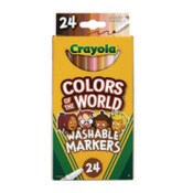 Crayola® Colors of the World Washable Markers, Fine Bullet Tip, Assorted Colors, 24/Pack Item: CYO587810