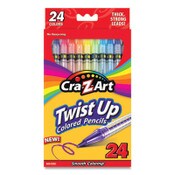 Cra-Z-Art® Twist Up Colored Pencils, 24 Assorted Lead Colors, Clear Barrel, 24/Set Item: CZA1046224