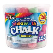 Cra-Z-Art® Washable Sidewalk Jumbo Chalk in Storage Bucket with Lid and Handle, 12.63", 20 Assorted Colors Item: CZA108076