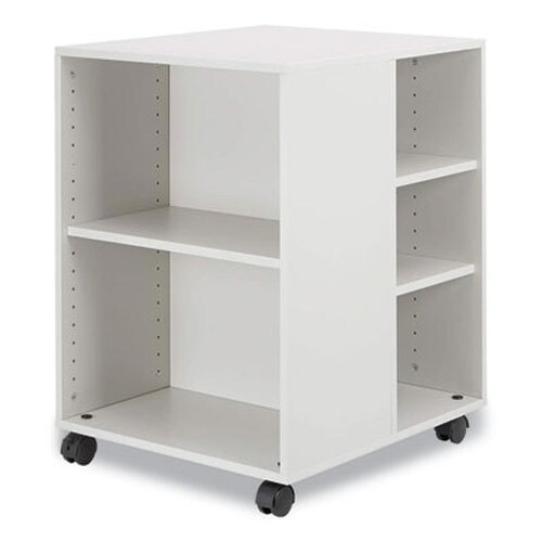 Durable® Flexible Multi-Functional Cart for Office Storage, Wood, 6 Shelves, 20.79 x 23.31 x 29.45, White Item: DBL311302