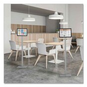 Durable® Mobile TV Cart COWORKSATION, Engineered Wood, 3 Shelves, 40 lb Capacity, 22.5 x 22.6 x 50.89, White Item: DBL370202