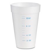Dart® Graduated Foam Medical Cups, 16 oz, White, 25/Pack, 40 Packs/Carton Item: DCC16J16GRAD
