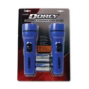 DORCY® LED Flashlight Pack, 1 D Battery (Included), Blue, 2/Pack Item: DCY412594