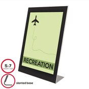 deflecto® Superior Image Black Border Sign Holder, 5 x 7, Slanted, Black/Clear Item: DEF69575