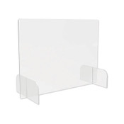 deflecto® Counter Top Barrier with Full Shield and Feet, 31" x 14" x 23", Acrylic, Clear, 2/Carton Item: DEFPBCTA3123B