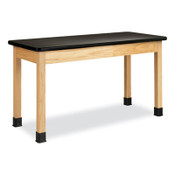 Diversified Spaces™ Classroom Science Table, 54w x 24d x 30h, Black High Pressure Laminate (HPL) Top, Clear Northwoods Oak Base Item: DVWP720LBBK30N