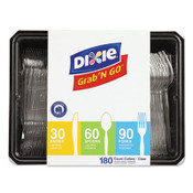 Dixie® Combo Pack, Tray with Clear Plastic Utensils, 90 Forks, 30 Knives, 60 Spoons Item: DXECH0369DX7PK