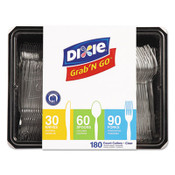 Dixie® Heavyweight Polystyrene Cutlery, Clear, Knives/Spoons/Forks, 180/Pack, 10 Packs/Carton Item: DXECH0369DX7