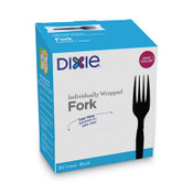 Dixie® Grab’N Go Wrapped Cutlery, Forks, Black, 90/Box, 6 Box/Carton Item: DXEFM5W540