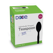 Dixie® Grab’N Go Wrapped Cutlery, Teaspoons, Black, 90/Box Item: DXETM5W540PK