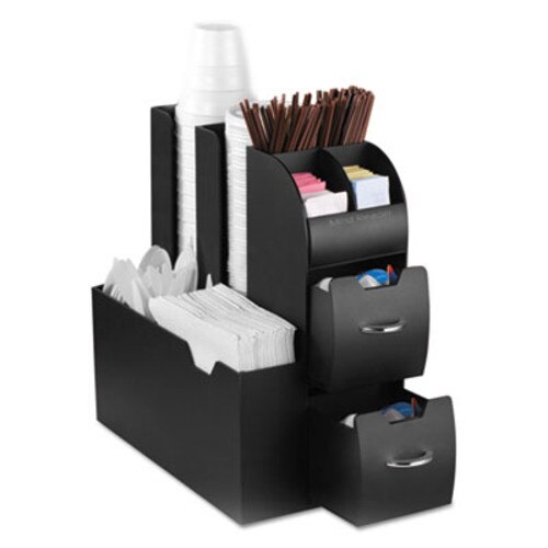 Mind Reader Coffee Condiment Caddy Organizer, 10 Compartments, 5.4 x 11 x 12.6, Black Item: EMSCAD01BLK