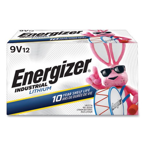 Energizer® Industrial Lithium 9V Battery, 9 V, 12/Box Item: EVELN522