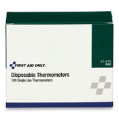 First Aid Only™ Disposable Forehead Thermometer, Dot-Matrix Phase Change,100/Box Item: FAO21775
