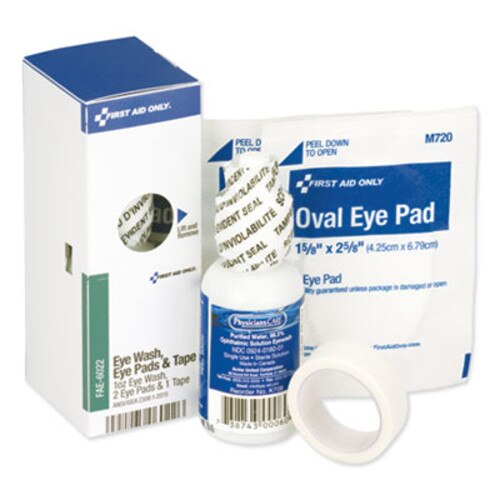 First Aid Only™ SmartCompliance Eyewash Set with Eyepads and Adhesive Tape, 4 Pieces Item: FAOFAE6022