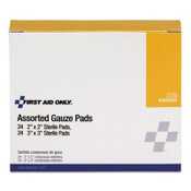 First Aid Only™ Gauze Pads, Sterile, Assorted, 2 x 2; 3 x 3, 48/Box Item: FAOI228