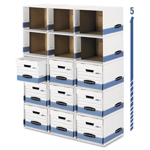 Bankers Box® File/Cube Box Shell, Legal/Letter, 23.75 x 19.75, White/Blue, 6/Carton Item: FEL0162601