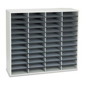 Fellowes® Literature Organizer, 48 Letter Compartments, 38.25 x 11.88 x 34.69, Dove Gray Item: FEL25081