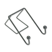 Fellowes® Partition Additions Wire Double-Garment Hook, 4 x 5.13 x 6, Over-the Panel Mount, Black Item: FEL75510