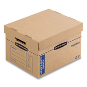Bankers Box® SmoothMove Maximum Strength Moving Boxes, Half Slotted Container (HSC), Small, 15" x 15" x 12", Brown/Blue, 8/Pack Item: FEL7710201