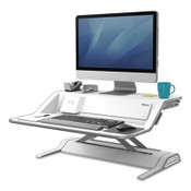 Fellowes® Lotus DX Sit-Stand Workstation, 32.75" x 24.25" x 5.5" to 22.5", White Item: FEL8080201