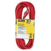 Fellowes® Indoor/Outdoor Heavy-Duty 3-Prong Plug Extension Cord, 25 ft, 13 A, Orange Item: FEL99597