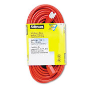 Fellowes® Indoor/Outdoor Heavy-Duty 3-Prong Plug Extension Cord, 50 ft, 13 A, Orange Item: FEL99598