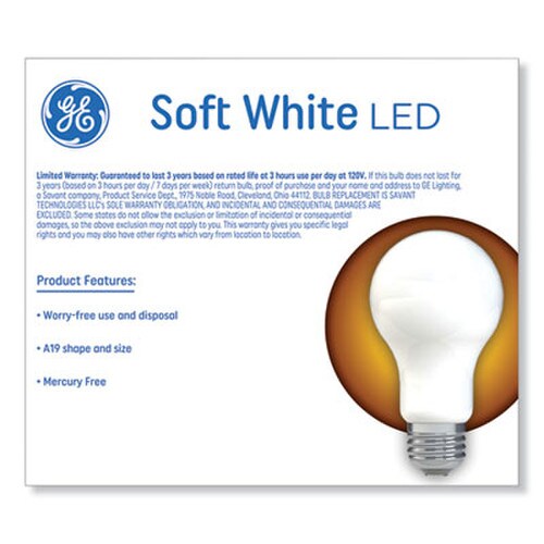GE Classic LED Non-Dim A19 Light Bulb, 12 W, Soft White, 2/Pack Item: GEL93109188