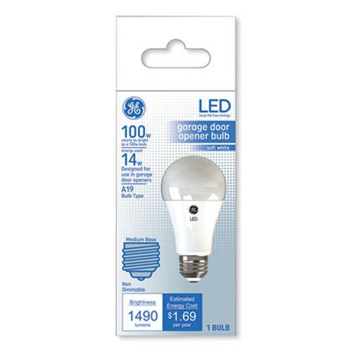 GE LED Soft White A19 Garage Door Opener Bulb, 14 W Item: GEL93116005