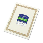 Geographics® Parchment Paper Certificates, 8.5 x 11, Optima Gold with White Border, 25/Pack Item: GEO39451