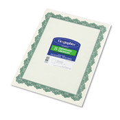 Geographics® Parchment Paper Certificates, 8.5 x 11, Optima Green with White Border, 25/Pack Item: GEO39452
