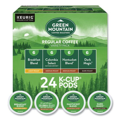 Green Mountain Coffee® Regular Variety Pack Coffee K-Cups, Assorted Flavors, 24/Box Item: GMT9974